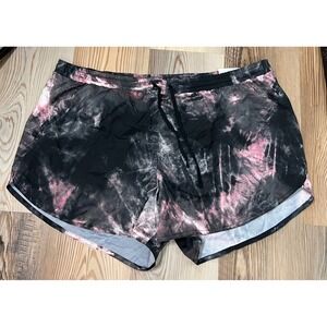 NWT Old Navy Active Go-Dry Women XL Running Shorts Tie Dye Pink with Black Liner